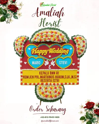 Karangan Papan Bunga Pernikahan di Kaliloka